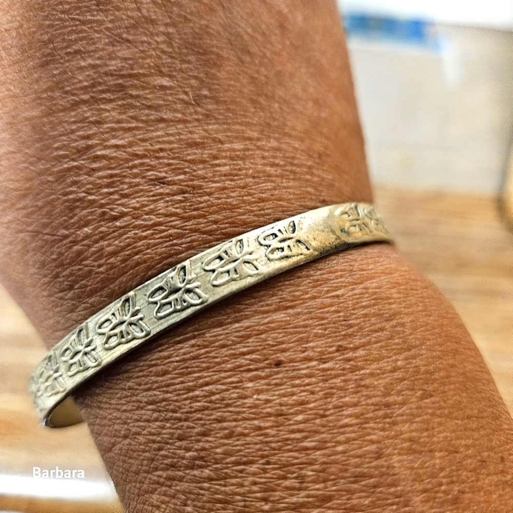 Vintage Mexican Handmade Butterfly Bangle Bracelet